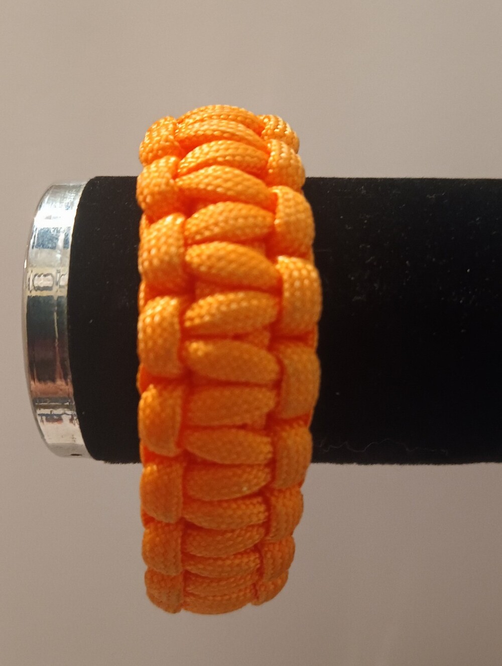 Handwoven Orange Paracord Bracelet - Unbranded
